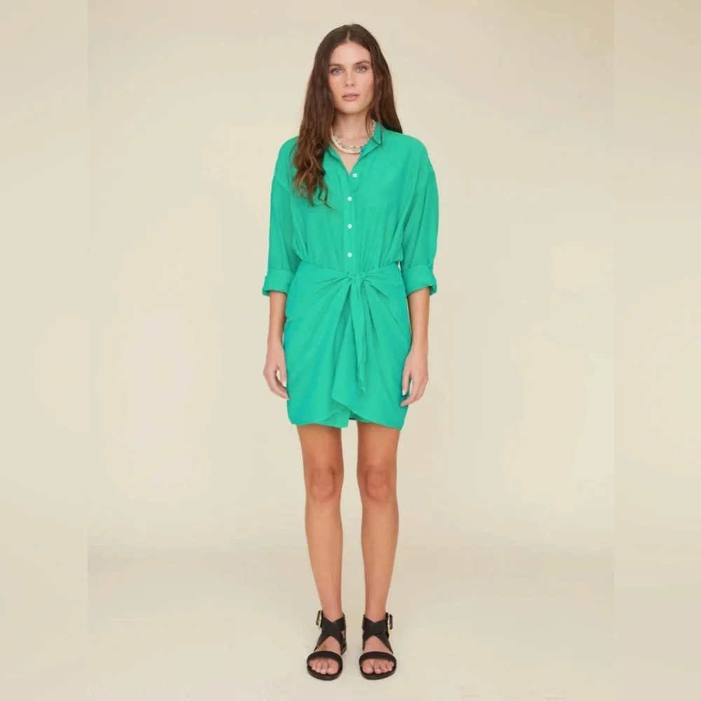 Xirena Green Topaz Arly Cotton & Silk Mini Dress, size M - Picture 1 of 7